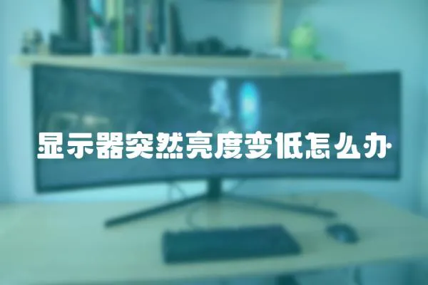 顯示器突然亮度變低怎么辦