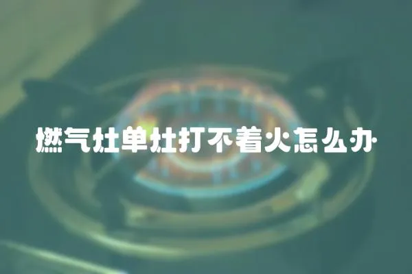 燃氣灶單灶打不著火怎么辦