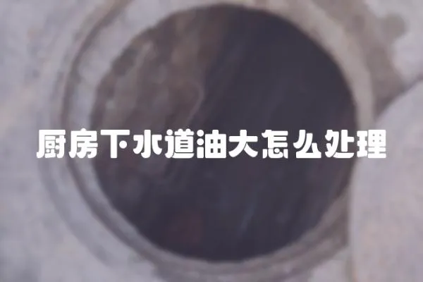 廚房下水道油大怎么處理