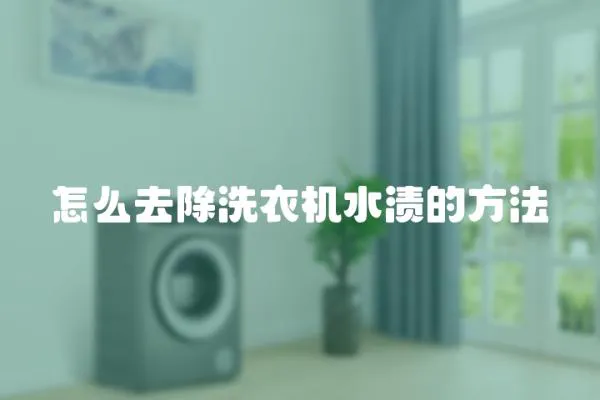 怎么去除洗衣機水漬的方法