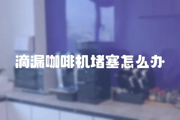 滴漏咖啡機堵塞怎么辦