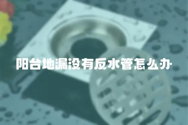 陽臺地漏沒有反水管怎么辦
