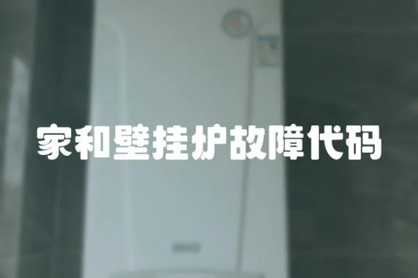 家和壁掛爐故障代碼