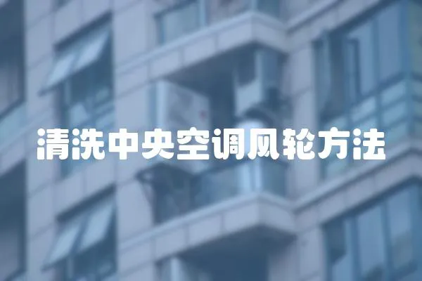 清洗中央空調(diào)風(fēng)輪方法