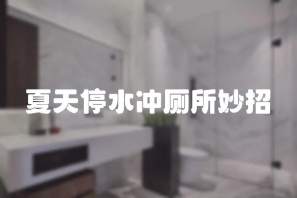 夏天停水沖廁所妙招