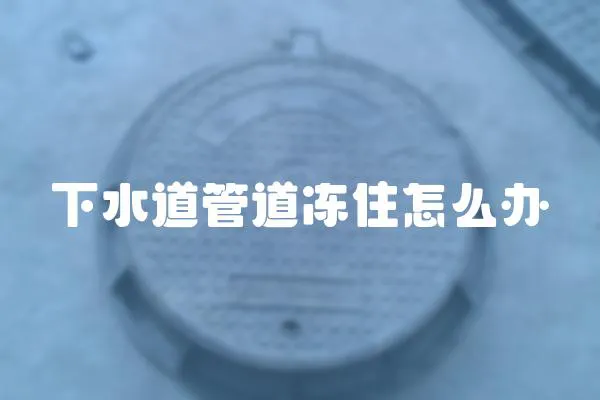 下水道管道凍住怎么辦
