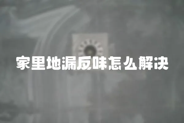 家里地漏反味怎么解決