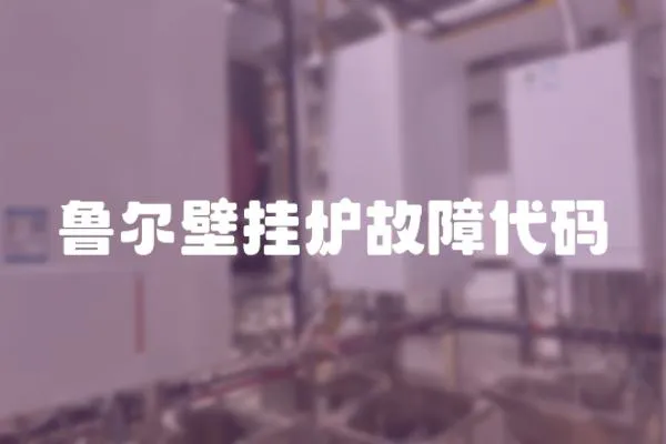 魯爾壁掛爐故障代碼