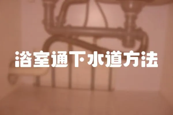 浴室通下水道方法