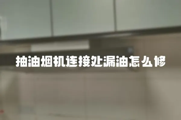 抽油煙機連接處漏油怎么修