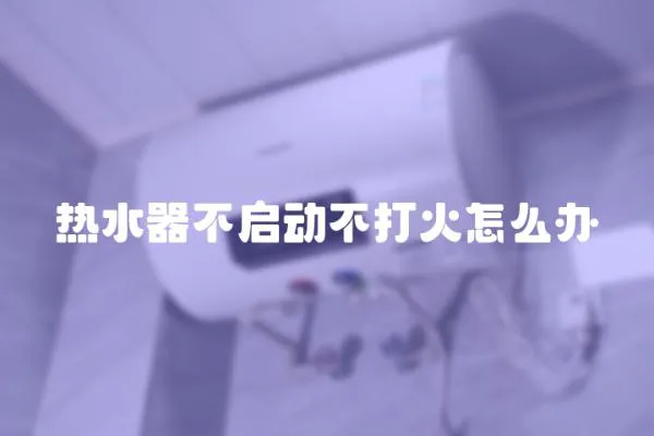 熱水器不啟動不打火怎么辦