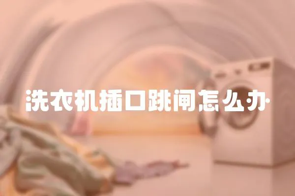 洗衣機插口跳閘怎么辦