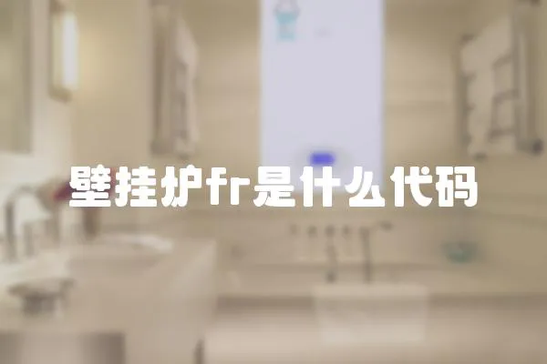 壁掛爐fr是什么代碼