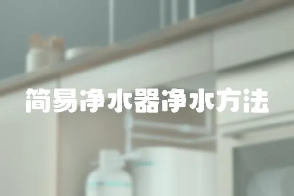 簡(jiǎn)易凈水器凈水方法