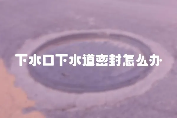 下水口下水道密封怎么辦