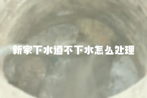新家下水道不下水怎么處理