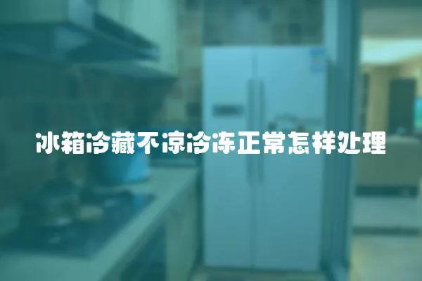 冰箱冷藏不涼冷凍正常怎樣處理