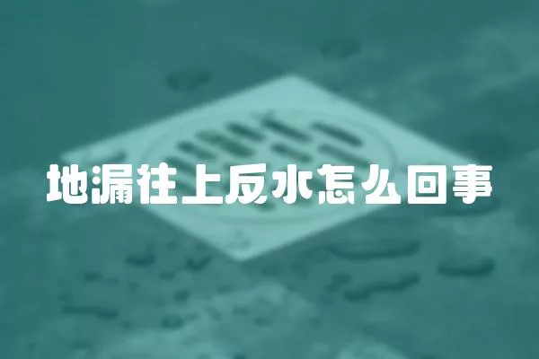 地漏往上反水怎么回事