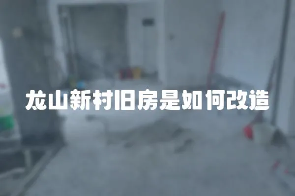 龍山新村舊房是如何改造