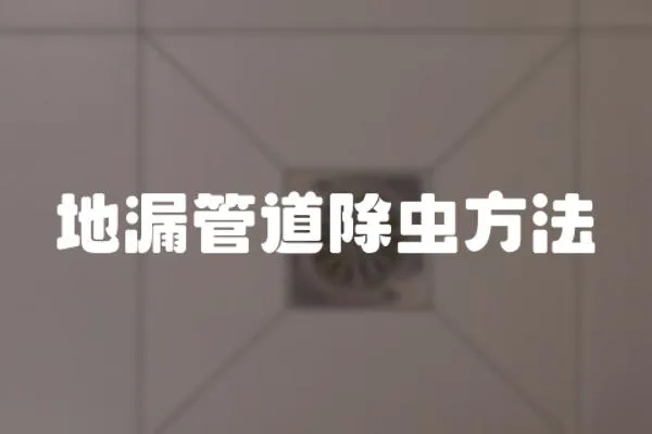 地漏管道除蟲方法