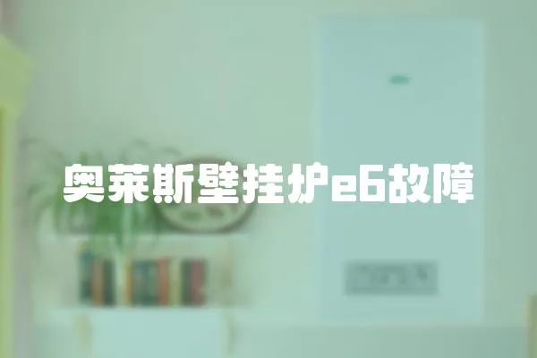 奧萊斯壁掛爐e6故障