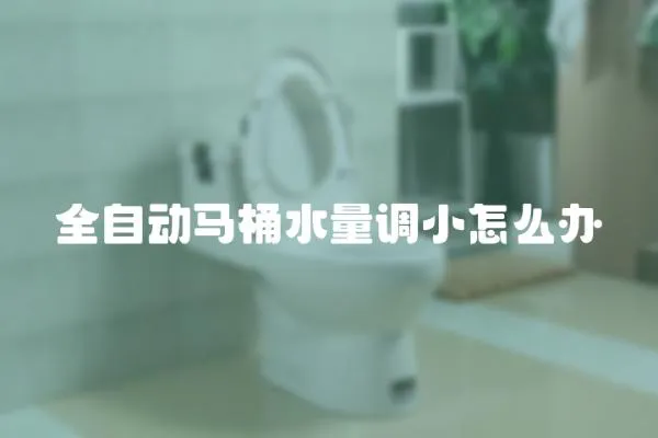 全自動馬桶水量調小怎么辦