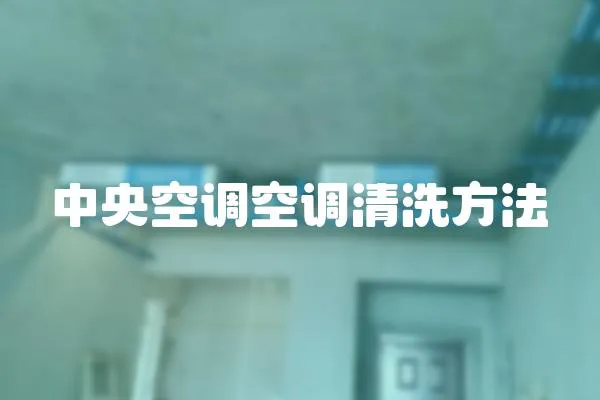 中央空調(diào)空調(diào)清洗方法