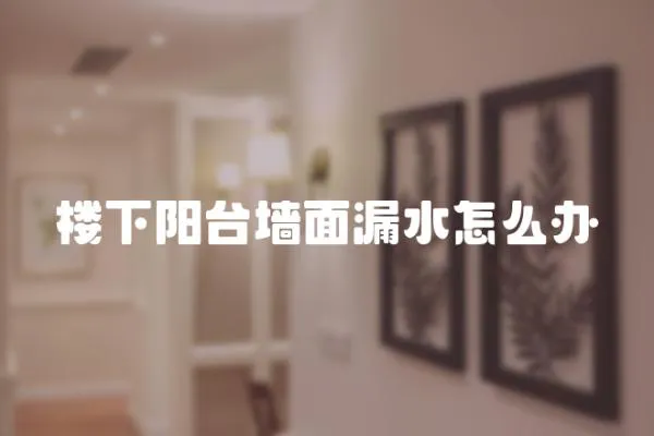 樓下陽臺墻面漏水怎么辦