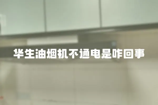 華生油煙機(jī)不通電是咋回事