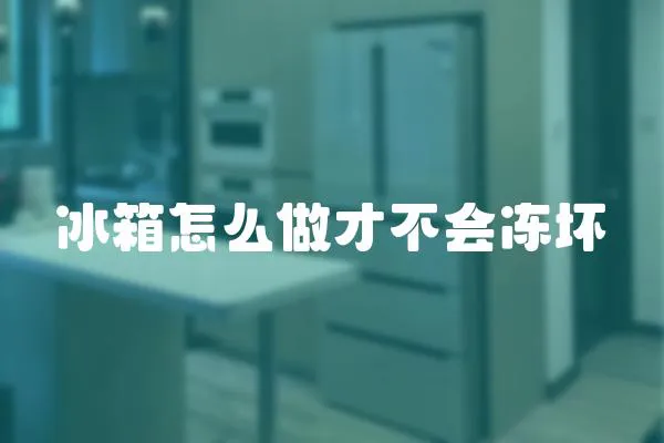 冰箱怎么做才不會凍壞