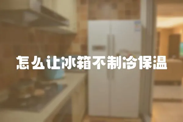 怎么讓冰箱不制冷保溫
