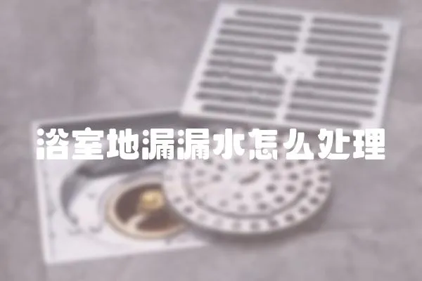 浴室地漏漏水怎么處理