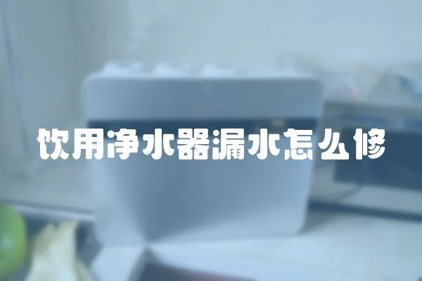 飲用凈水器漏水怎么修