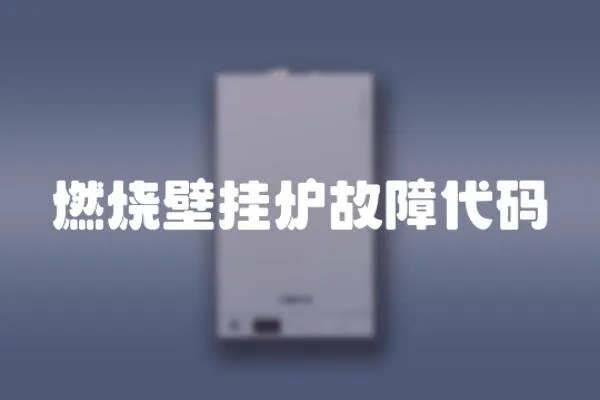 燃燒壁掛爐故障代碼