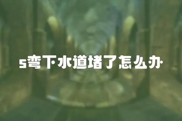 s彎下水道堵了怎么辦