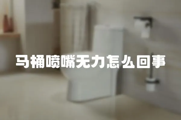馬桶噴嘴無力怎么回事