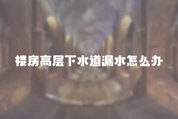 樓房高層下水道漏水怎么辦