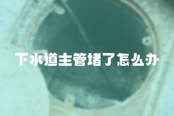 下水道主管堵了怎么辦