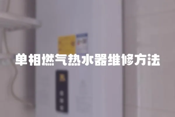 單相燃氣熱水器維修方法