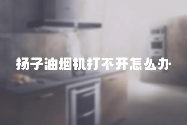 揚子油煙機打不開怎么辦