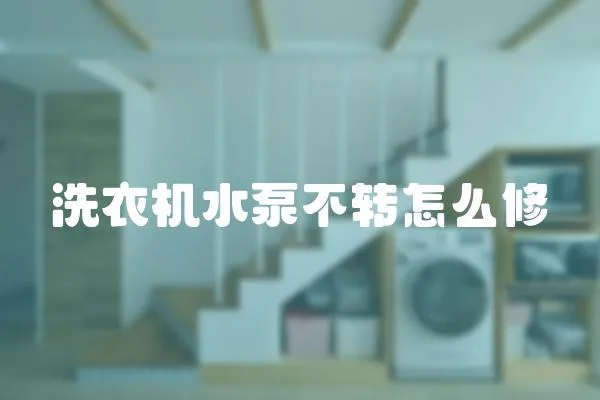 洗衣機水泵不轉怎么修