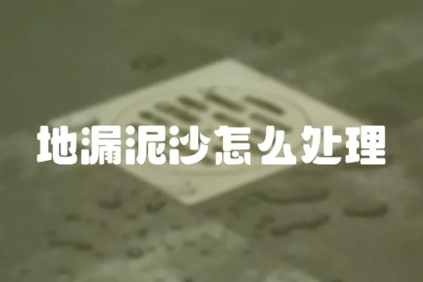 地漏泥沙怎么處理