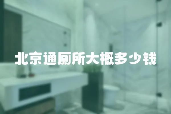 北京通廁所大概多少錢