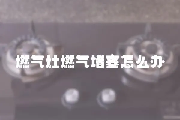 燃氣灶燃氣堵塞怎么辦