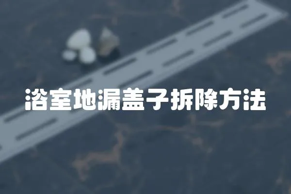 浴室地漏蓋子拆除方法