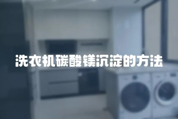 洗衣機碳酸鎂沉淀的方法