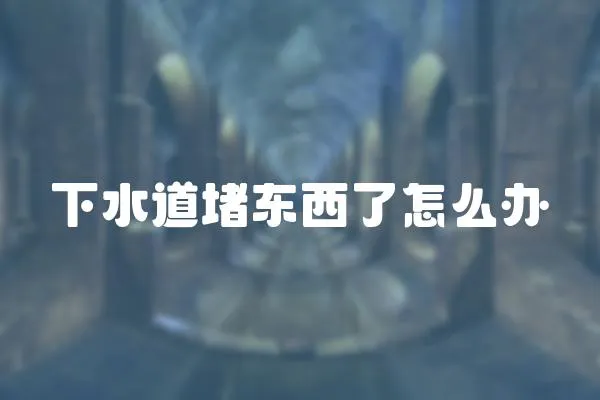 下水道堵東西了怎么辦