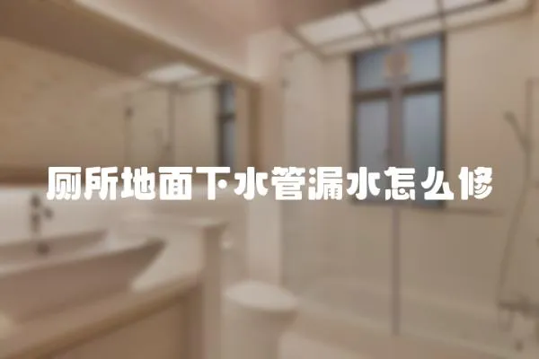 廁所地面下水管漏水怎么修