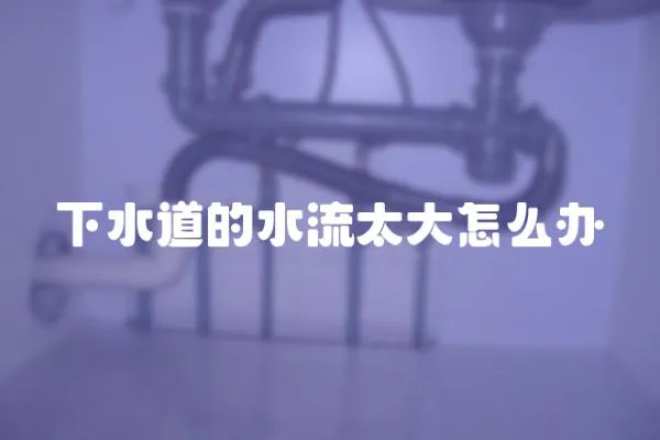 下水道的水流太大怎么辦