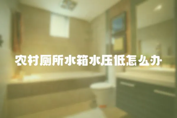 農村廁所水箱水壓低怎么辦